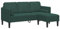 vidaXL Dunkelgrünes Chaiselong-Sofa Bequem Zum Lesen Und Entspannen Innengebrauch Enthält 2 Kissen Stilvolles Modernes Design Sitzkapazität 3 Personen Polyester Material Holzrahmen Wohnzimmer