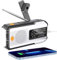 Radio Solar de Emergencia con Manivela NOAA, Am/FM/SW Dínamo con Linterna LED, Powerbank 2000mAh, USB-C, Alarma SOS, Portatil Pequeña Recargable Carga Solar, Ideal para Apagones y Supervivencia.