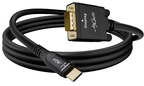 Mygatti Cavo USB C a VGA 2M, Cavi Adattatore da USB Tipo-C a VGA Maschio/Maschio, 1080p Compatibile con iPhone 17/16/15 Series, MacBook Pro/Air, iPad Pro, iMac, Galaxy S24, XPS, Surface Book ecc.