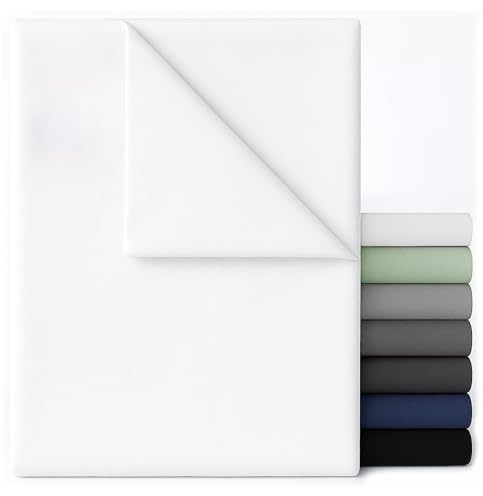 Dreamzie - Bettlaken ohne Gummizug 240x280 cm - Mikrofaser Ultraweich | Doppelbett 160x200 cm · Weiß · Flaches Betttuch · OEKO-TEX · Bügelfrei · Schnelltrocknend · Pflegeleicht · Leintuch