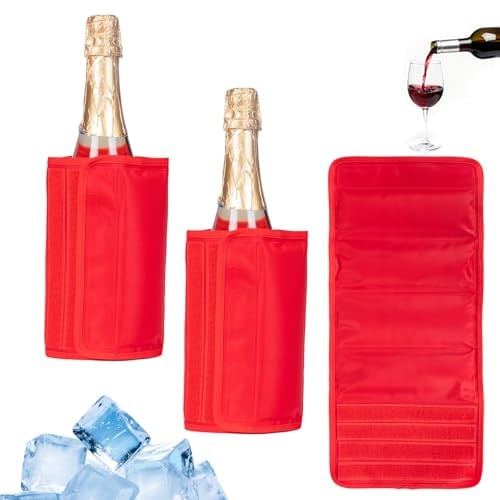Gel Wine Bottle Cooler Sleeve - Freestanding Carrier for Red, White Wine & Champagne - Reusable Chilling Sleeve with Secure Fit