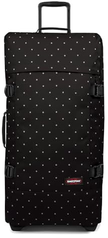 Eastpak Tranverz L Valise Grand Format 121L (79 x 40 x 33 cm), Grande Valise de Voyage à roulettes, Bagage résistant avec Double Compartiment, poignée télescopique & Serrure TSA - Dots Black Silver