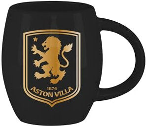 FOCO Officially Licensed Aston Villa FC Metallic Slogan Football Tea Coffee Mug