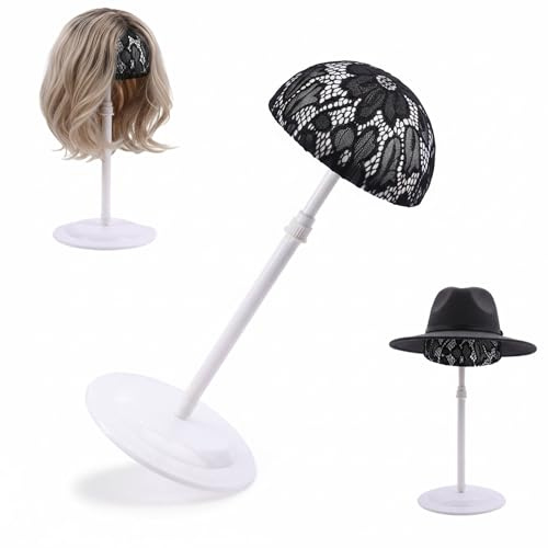 inkihuit Perückenständer Perückenhalter Verstellbar Perücke Ständer, Mannequin Training Head, Perrückenkopfhalter, Perückenkopf, Hüte Display Ständer Hutständer für Mützen Perücke, Tragbare, 1 Stück