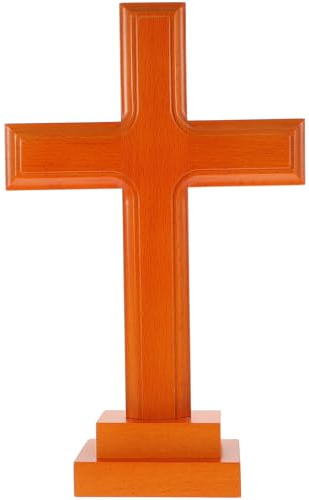 TOPPERFUN Holzkreuz Handgefertigt Holz mit Braunem Rustikalem aus Tischdekoration Geburtstagsgeschenk Design Dekoratives Schreibtischkreuz als für Wohnambiente und