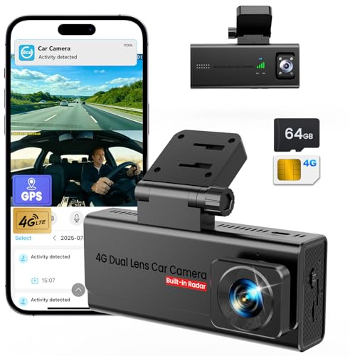 Veralyxa 4G LTE Dashcam mit SIM Karte, App Fernzugriff, 24H Parküberwachung
