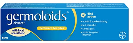 Germoloids Haemorrhoid Treatment & Piles Treatment Ointment, Triple Action with Anaesthetic to Numb the Pain & Itch, 55 ml ( Pack of 1)