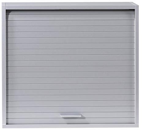 SIMMOB Küchenschrank Oberschrank Hängeschrank mit Rolladentür, Jalousienschrank, Farbe aluminium, 60x25x53,6 cm BTH