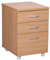 Wohnling Rollcontainer Ottawa 40 x 60 x 45 cm Unterschrank mit Rollen Buche, Rollwagen mit Schubladen, Roll-Schrank Büro, Kosmetikwagen Make Up Wagen, Container unter Schreibtisch