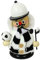 Dekohelden24 Räuchermann als Fussballer mit schwarz/weissem Outfit, ca. 12 cm