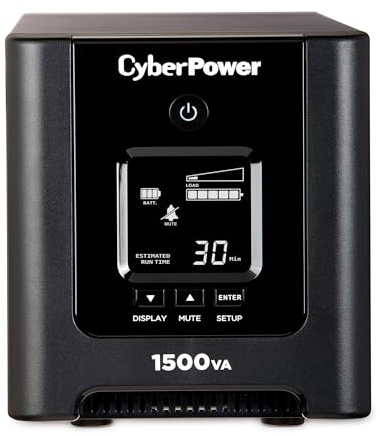 CyberPower OR1500PFCLCD PFC Sinewave UPS System, 1500VA/1050W, 8 Outlets, AVR, Mini-Tower