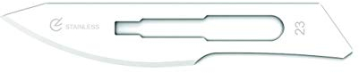 GIMA Lame in Acciaio Inossidabili, Inox, con Punta Arrotondata Standard, Sterili, Monouso, Misura n. 23, 100 Lame Singolarmente Confezionate