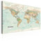 murando - Wandbilder XXL Weltkarte 120x80 cm 1 tlg - Wand Deko Vlies Leinwand Bilder Groß Wanddeko Wohnzimmer Schlafzimmer Kunstdrucke - Welt Karte Landkarte k-A-0207-b-d