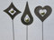 Skulptur Love 3er Set Edelstahl 80 cm Gartendekoration Beetstecker Gartenstecker