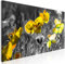 decomonkey Bilder Mohnblumen 150x50 cm 1 Teilig Leinwandbilder Bild auf Leinwand Vlies Wandbild Kunstdruck Wanddeko Wand Wohnzimmer Wanddekoration Deko Blumen Natur schwarz-weiß gelb