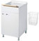 Negrari Classica Lavatoio Montato 50x50 L50 P50 H85 cm Bianco Bagno Cesto Mobile Legno Vasca Polipropilene Asse Pino Piedini Regolabili Cerniere Anta Rallentata Sportello Arrotondato Maniglia Cromata