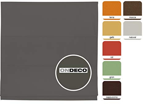 ondeco Store bateau pour fenêtres et portes, store pliant pour l'intérieur, occultant pour montage au mur et au plafond, 80 x 175 cm, gris