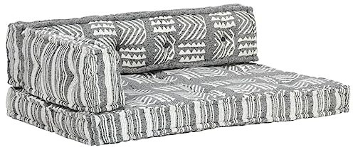 vidaXL Palettensofa Auflage Palettenkissen Set Palettenpolster Paletten Kissen Polster Sitzkissen Rückenkissen Grau Stoff Patchwork
