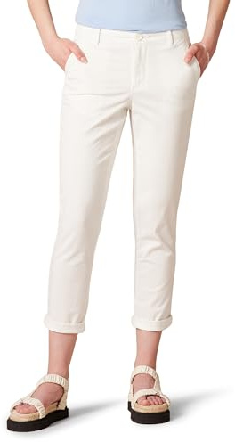Amazon Essentials Pantaloni Color Kaki Cropped Elasticizzati a Vita Media con Gamba Affusolata, vestibilità Aderente (Disponibili in Taglie Forti) Donna, Bianco, 70 Plus