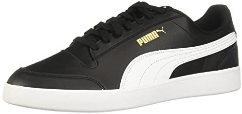 PUMA Herren Shuffle Sneaker, Weiß/Schwarz/Gold (Black White Team Gold), 47 EU