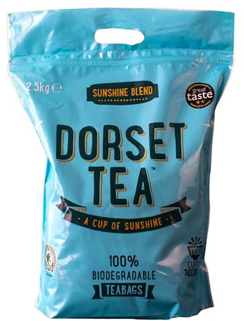 Dorset Tea Sunshine Blend Bulk Pack 1100 Biodegradable Black Tea Bags for Catering, Sharing, Office Tea Breaks - 100% Rainforest Alliance Certified