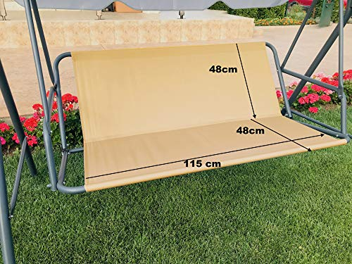 PETELA Replacement Swing Seat Cover Hammock Chair Garden Furniture Swing Chair Outdoor Chair Covers Bench Cover (115cm x 48cm x 48cm, Beige)