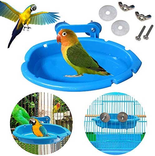 Baignoire Oiseaux Améliorée Bassin Suspendu Baignoire Perroquets Animaux Compagnie Perroquets Animaux Compagnie Baignoire Bain Cage Oiseaux Plateau Support Mangeoire Boîte Douche Eau Accessoires