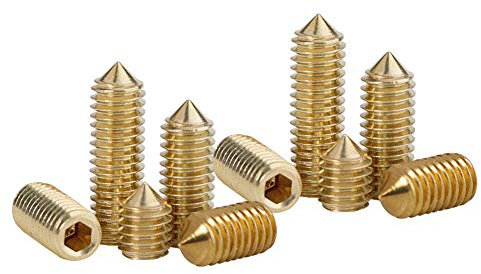 BOZONLI Grub Screws Metric Thread Brass Cone Point Hex Socket Set Screw Allen Bolts, M4×5mm,20 pcs