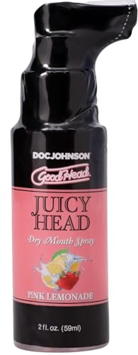 Doc Johnson GoodHead - Juicy Head - Dry Mouth Spray - Instantly Moisturize Your Mouth - Pink Lemonade - 2 fl. oz. (59ml)