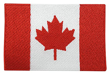Finally Home Kanada Flagge Patch zum Aufbügeln | 7,4 x 4,9 cm | Canada Flag Patches, Kanadische Fahne Bügelbild, Outdoor Aufbügler, Military Aufnäher