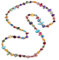 Avalaya Statement Long Multicoloured Shell Nugget and Glass Crystal Bead Necklace/ 110cm Long