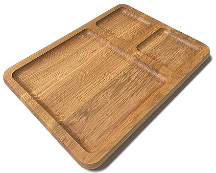 Waldmeister - Robustes 2 in 1 Servier- und Schneidebrett aus massiver Eiche - sehr großes Brett - Frühstücksbrett - Brotbrett - Servierbrett – Küchenbrett – perfekt für deine Küche