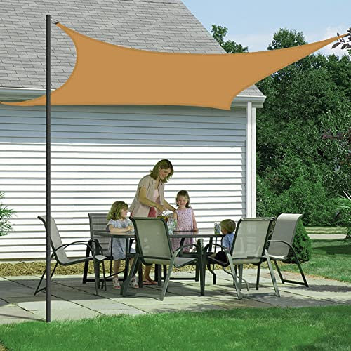 Sonnensegel Regenfest und Wasserdicht mit UV Schutz, Rechteck 4x8m, Sonnensegel für Balkon Garten Terrasse Sonnenschutz Sichtschutz Windschutz Wasserfest Wetterfest - Sand