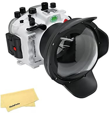 Seafrogs Underwater Housing for Sony A7R IV A7R4 +WA005F Dome Port Kit [40M/130FT] Waterproof Case for Sony Alpha 7R IV + FE 16-35mm F/4, 28-70mm F3.5-5.6, 12-24mm F4 G Lens-White