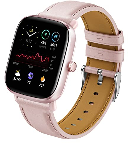 Syxinn 20mm Cinturino Pelle per Amazfit GTS 2 Mini/GTS 2/GTS 2e, Amazfit GTS 4/GTS 4 Mini/GTS 3/3 Mini Cinturino Bracciale Amazfit Bip 3/Bip 3 Pro/Bip S/Bip Lite/Amazfit Pop/Pop Pro per Donne Uomini