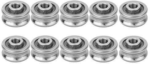 10 Stück U-Groove SG15 Spur U-Nut-Riemenscheiben-Führungslager, 5 X 17 X 8 Mm U-Nut-Rad-Rollenlager für Computer-Stickmaschine [einreihige Rolle] (einreihige Kugel)