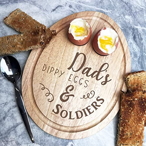 Fingerprint Designs Dippy Eggs & Toast Dad Breakfast Board - Gift for Dad - Birthday Present Idea