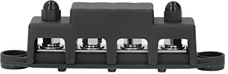 M8-Sammelschienen-Hochleistungsmodul-Anschlussbolzen Sammelschienenkasten Stromverteilungsblock Batterie-Anschlussblock 48VDC 250A (Schwarz)