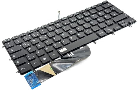 T-ProTek Tastatur - Farbe: Schwarz - mit Beleuchtung - ohne Rahmen Deutsches Tastaturlayout kompatibel für Dell XPS 15-9550