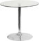 HABITMOBEL Mesa Redonda Cristal Modelo Italian cromada, Cristal Templado 80 cms de diámetro