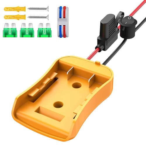 Power Wheels Adapter for Dewalt 14.4V/18V/20V Battery Adapter Power Wheels Battery Conversion Kit with Fuses Holder and Switch,Wire Terminals, 12AWG Wire for RC Car Toys,DIY Ride On Truck Adapter Set