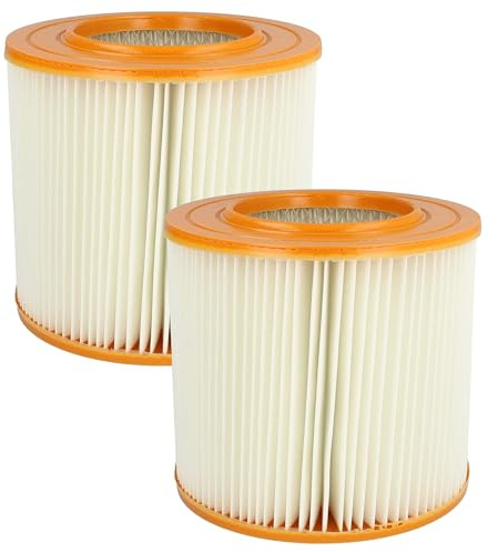 vhbw 2x Faltenfilter kompatibel mit Allaway A40 | A50, A Serie (nach BJ 1991), A30, AW1700, A60 Staubsauger - Patronenfilter Orange Weiß