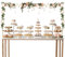 Inweder 119.3cm Over The Table Rod Stand: Tall Adjustable Over Table Hanging Rail Gold Metal Table Arch Stand with Clamp Iron Rod Party Stands for Wedding Anniversary Event, 1.75-2.25M length