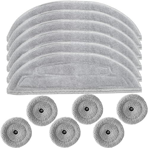 DianSung 6Pcs Mop pad + 6Pcs Edge moppad for Roborock S8 MaxV Ultra, S8 Max Ultra Robot Vacuum Cleaner Replacement Part, Microfiber Mop Cloth Washable Wipes Accessories