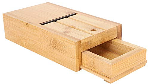 Râpe à Savon en Bois de Bambou, Outil de Coupe de Savon Fait à la Main avec Tiroir 7,7x4,3x2,0 Pouces