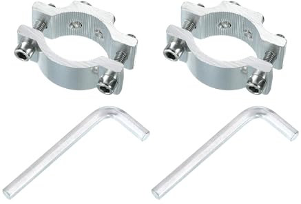 QUARKZMAN 2Stk Motorrad Rohrschelle Passform 0.7 bis 1.4 AD Motorrad Fahrrad Licht Montage Halterungen Auto Lichtleiste Klemme Silber (18-35mm)