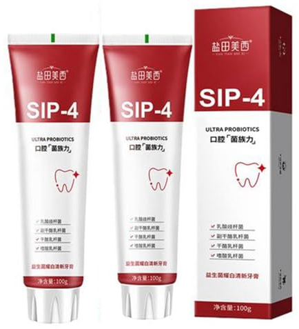 Sip 4 Zahnpasta - Sip 4 Probiotische Zahnpasta Zur Fleckenentfernung,Freshen Breath Zahnpasta,2 Stück 100 g Zahnaufhellungs-Zahnpasta Zur Entfernung Von Zahnaufhellungsflecken
