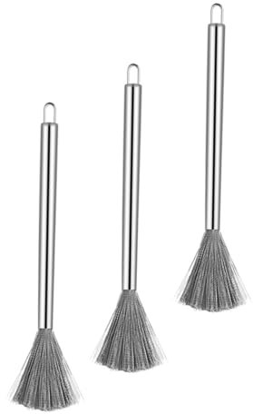 SEWOART 3pezzi Spazzola Per Pulizia Di Pentole Inossidabile Manico Per Padelle Wok e Utensili Da Cucina Resistente e Facile Da Usare