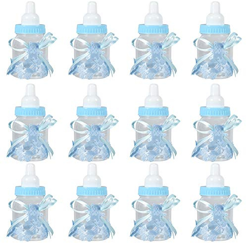 12 Stück Süßigkeitenflaschen, Kunststoff-Babyflaschen-Design, Babyparty-Partygeschenke, Dekorationen, für Süßigkeiten, Pralinen, Geschenke (Biitfuu4yazm71qf0-02)