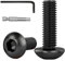 Dayalo Lot de 25 vis à tête bombée M5 - Vis noires avec six pans creux - Vis à tête plate en acier inoxydable - Vis filetées M5 x 20 mm - Vis à tête ronde avec clé et embout